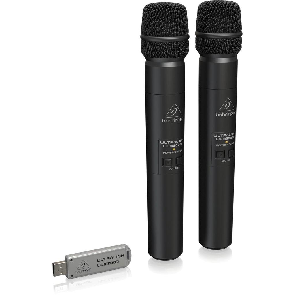 Behringer Wireless Microphone 2 Channel Digital Wireless 2 USB Type ULM202USB Black 2.4Ghz
