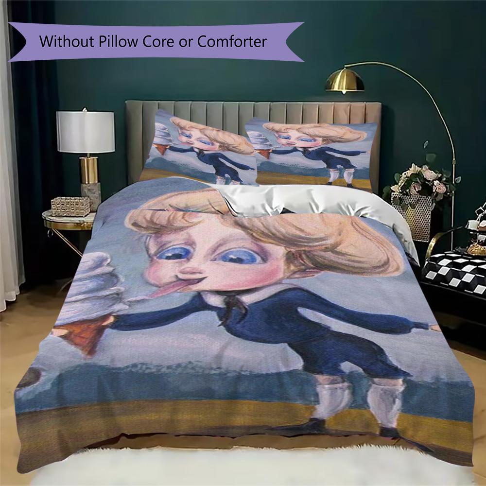 The Boring Blue Boy Pattern Bedding,Quilt Set Quilt Cover Pillowcase Home Birthday Gift (1*duvet cover+2*pillowcase,without core)SSJT0917533