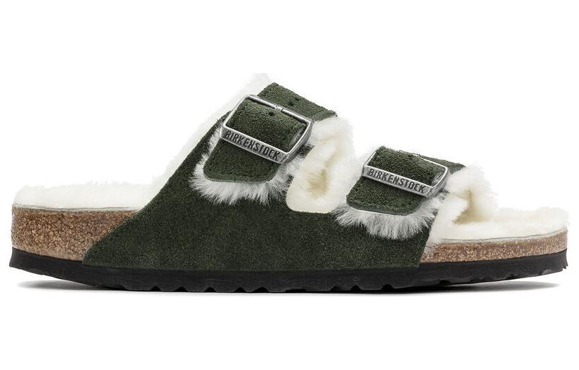 Birkenstock Сандалия из овчины Arizona Замша Узкий крой 'Зеленый' Женская 1021102