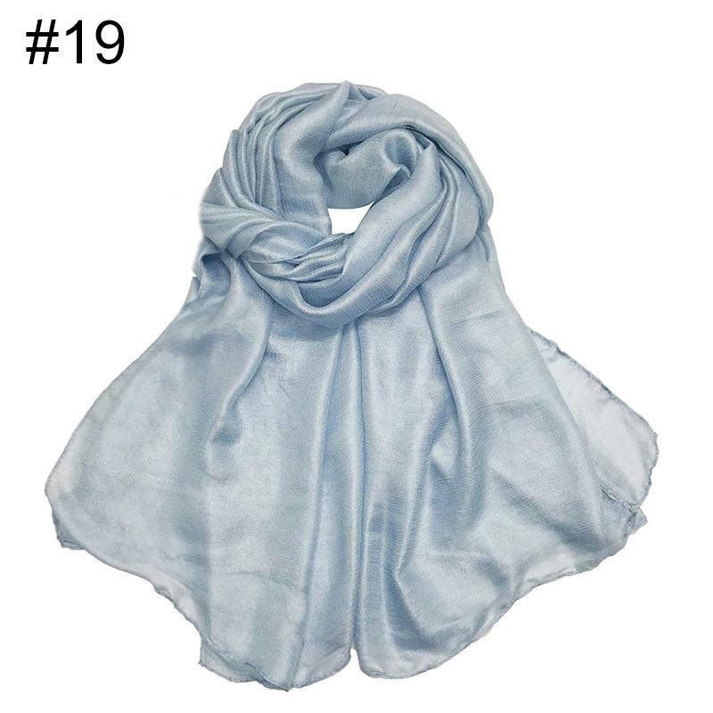 New Scarf Linen Solid Color Imitation Silk Soft Bag Head Shawl Scarf One Piece