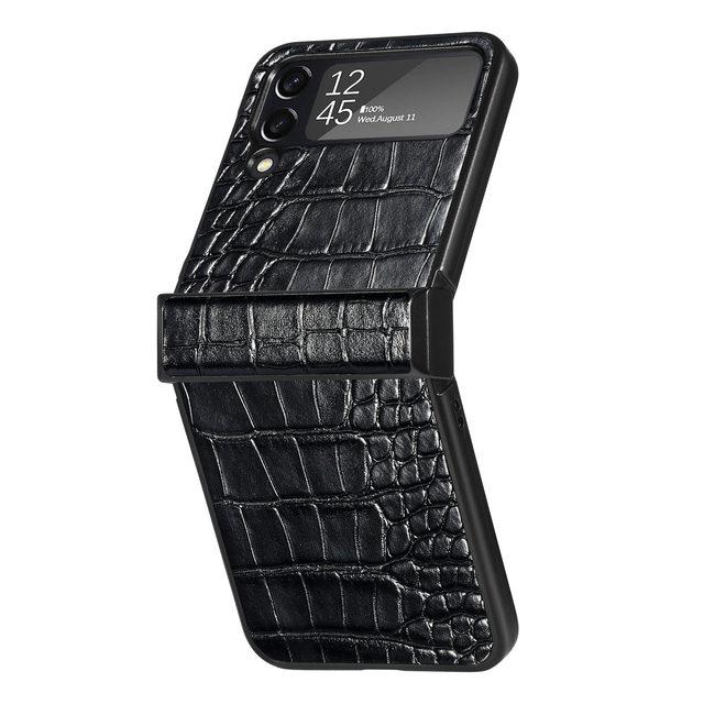 Роскошный кожаный чехол с защитой от отпечатков пальцев для Samsung Galaxy Z Flip 4 5g Flip4 Flip3 Flip 3, тонкий складной чехол для Samsung Z Flip4