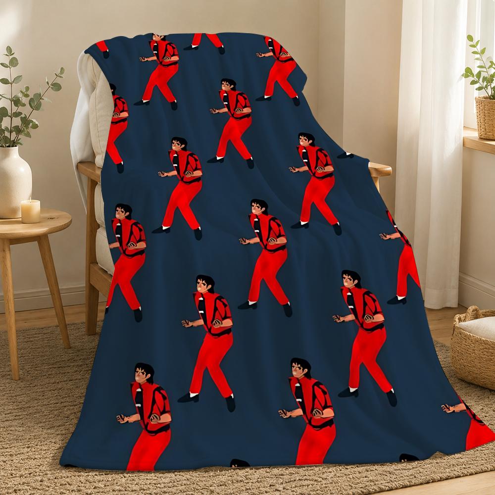 Michael Jackson Singer Throw 240g flannel blanket, suitable for sofas, beds, offices, exquisite gift blankets