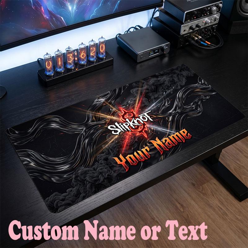 Slipknot Customized Name Text Mouse Pad, Large Desk Mouse Mat Personalized Home Office Present