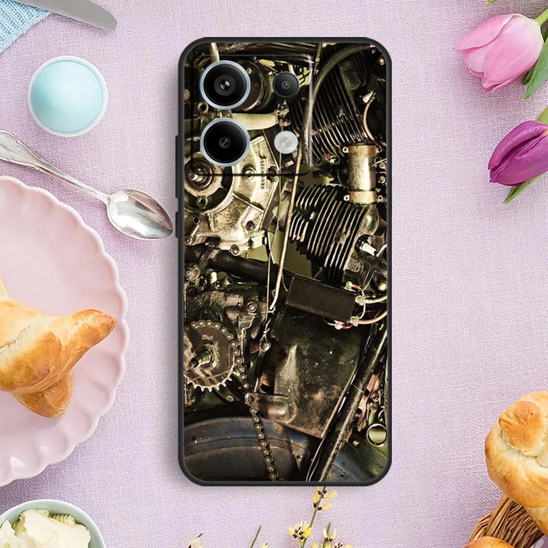 Чехол для двигателя, мотора, мотоцикла для Xiaomi Redmi Note 15 Pro Plus 10 11 12 13 14 Pro Чехол для Redmi 14C 15C 12C 10C 13C