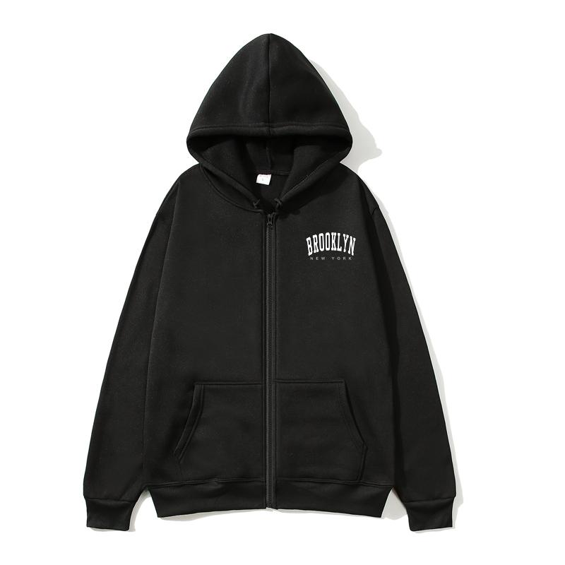 Толстовка с капюшоном Brooklyn Zip, модные большие толстовки с капюшоном для женщин, толстовки с длинным рукавом и карманами, одежда, толстовка Brooklyn Zip, женские толстовки