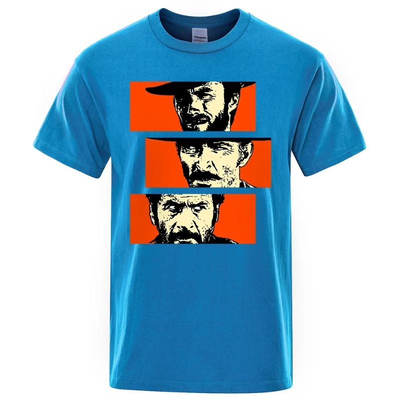 Футболка для мужчин The Good The Bad Ugly Blondie Angel Eyes Tuco Cowboy Футболка для мужчин Il Buono Brutto Cattivo Футболки большого размера из хлопка для мужчин
