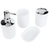4Pcs Set Bathroom Kit Accessory Plastic Lotion Bottle Storage Cup Rinse Cup Soap Dish