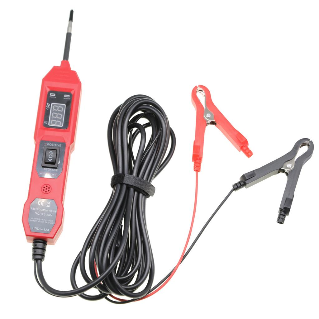 Automotive Circuit Tester 3.5-36V Voltage Car Power Tester Continuity Tester with LCD Display 14.7ft Cable Dual Flashlight for Vehicle Electrical S
