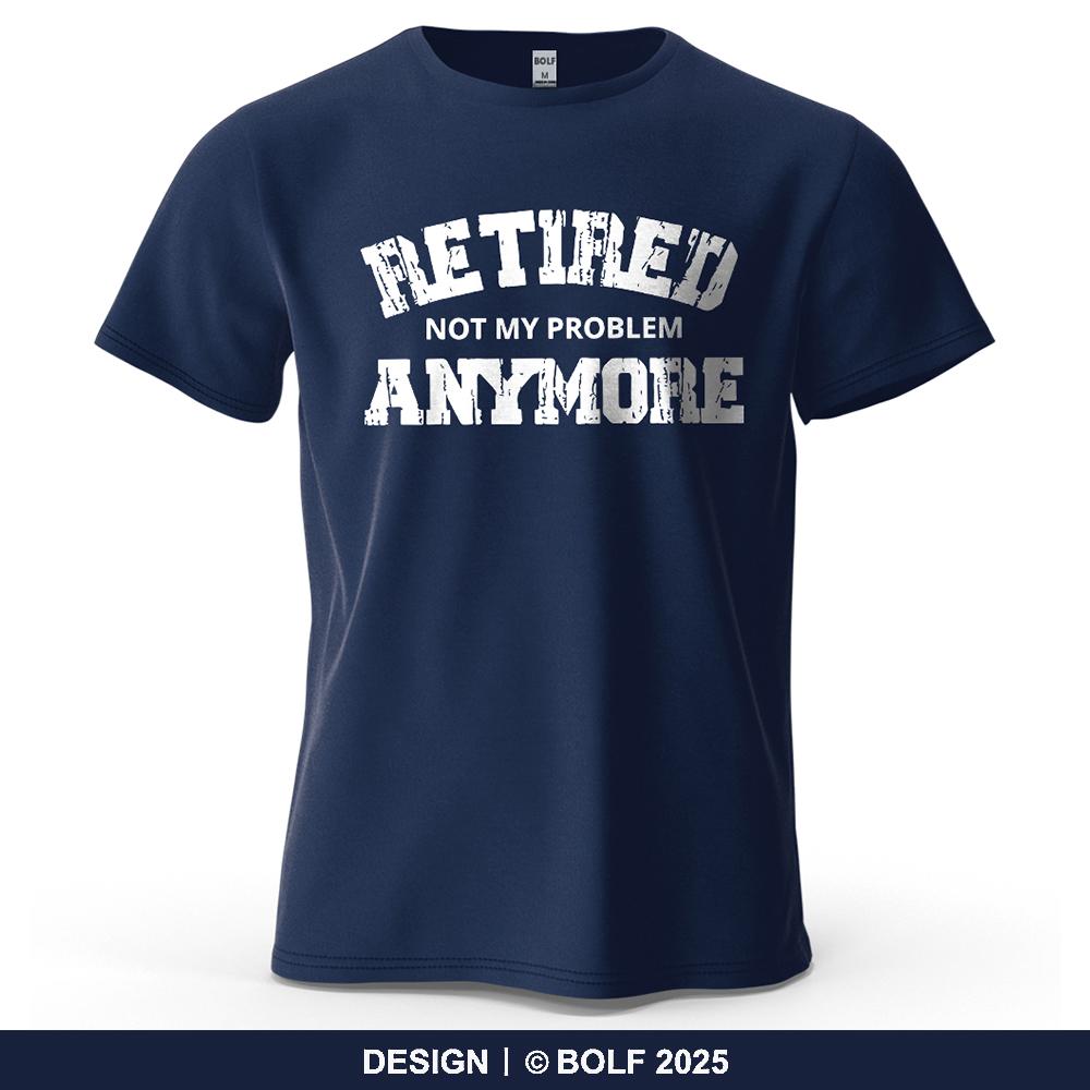 Retired Vibe Printed Men's T-Shirt Oversized Relaxed Graphic Tees for Women Tops Tees Casual Streetwear