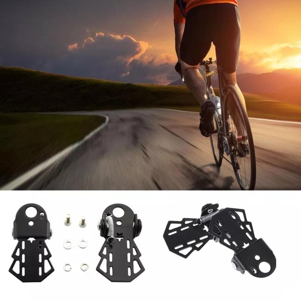 Cycling 1 Pair MTB Bike Folding Black Metal Footrests Bike Pedals Rear Seat Bicycle Foot Pegs