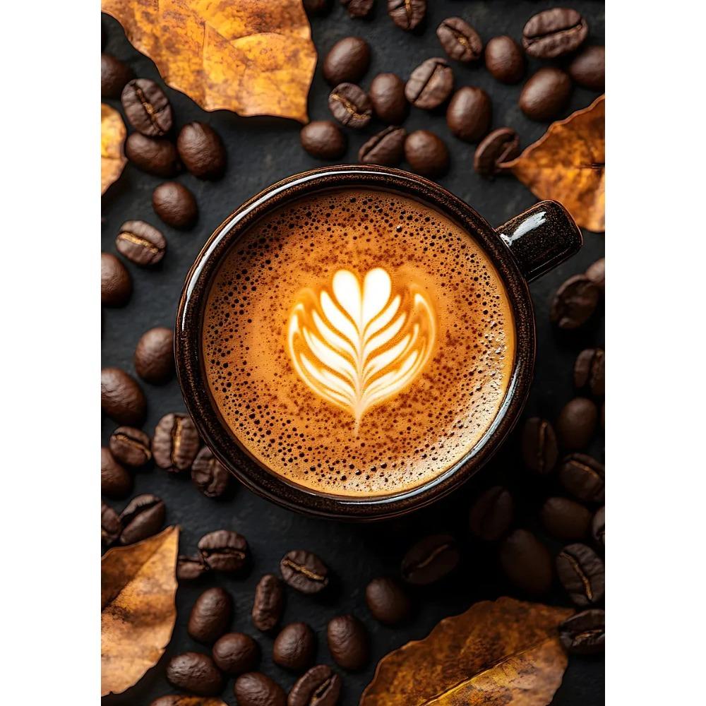 Плакаты с фотографиями кофейной чашки и зерен, Вкусный кофе, Латте, Принты для завтрака, Холст, Живопись, Настенное искусство, Картина, Декор для дома, комнаты