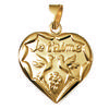 [B9499] - Gold Plated Pendant 'Legend of Love' Gold - 18x16 Mm