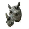 Настенная скульптура головы носорога Резная текстура 3D рельеф носорога Полая носовая полость