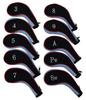 Iron Cover Set of 10 Cushion Material Zipper Type Golf Club Iron Cover Head Cover (Sky Blue (Red Line))
