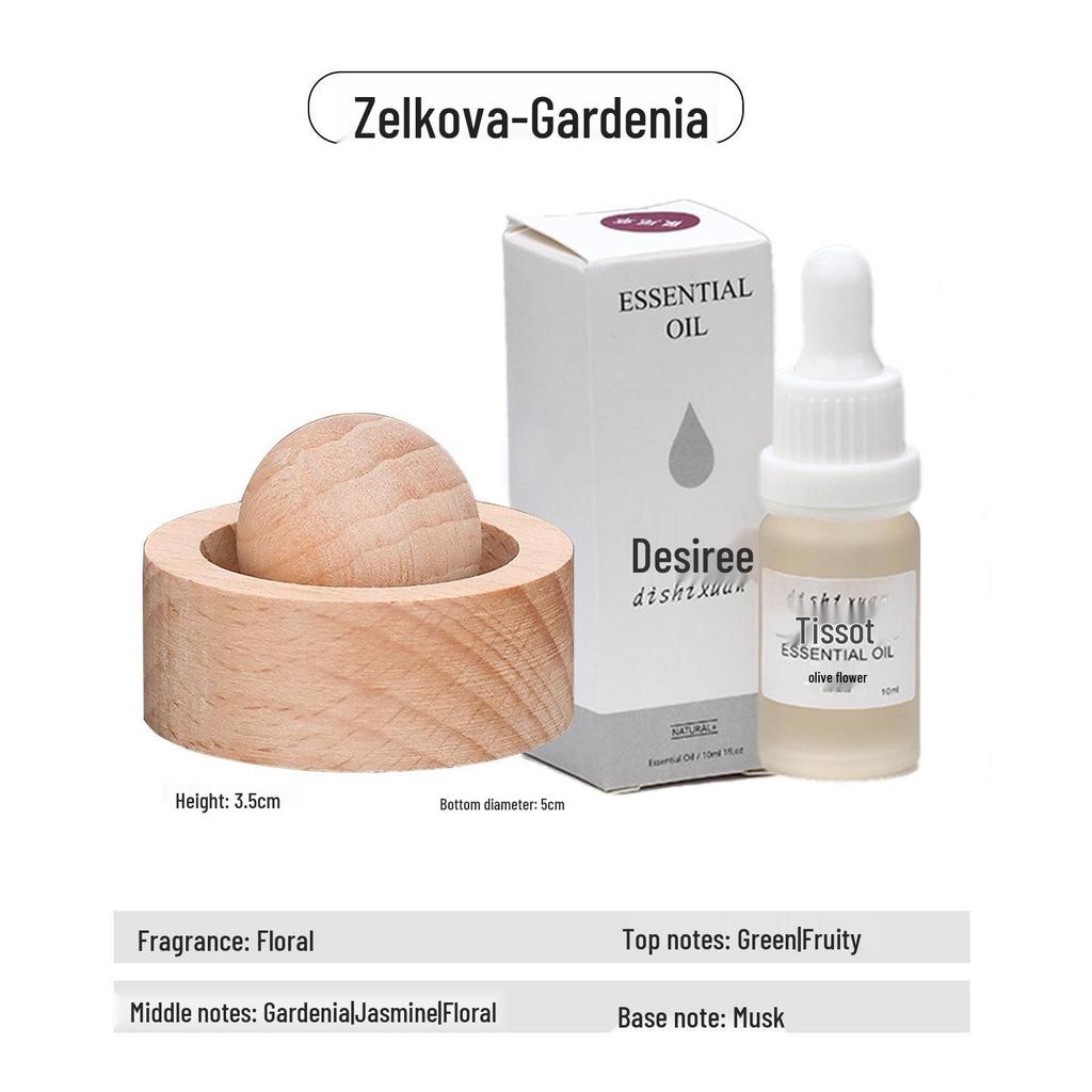 Round Wood Aromatherapy Diffuser - Long-Lasting Essential Oil and Car Fragrance Ornament for Home and Bedroom.