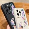 Для iPhone 16 Pro Max 15 Pro 14 Plus 13 12 11 XS 8 7 чехол с цветочным принтом, защита линз, противоударный матовый мягкий чехол для телефона из ТПУ