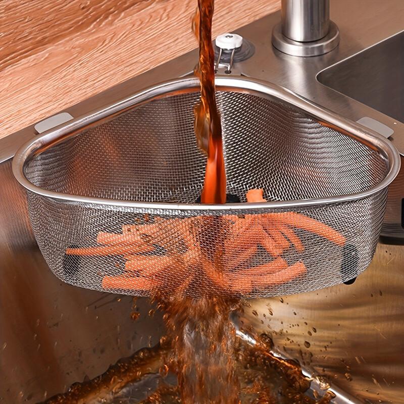 Корзина-сито для раковины из нержавеющей стали, герметичная, сетчатая, для хранения продуктов, легко моется, устойчива к коррозии и долговечна.