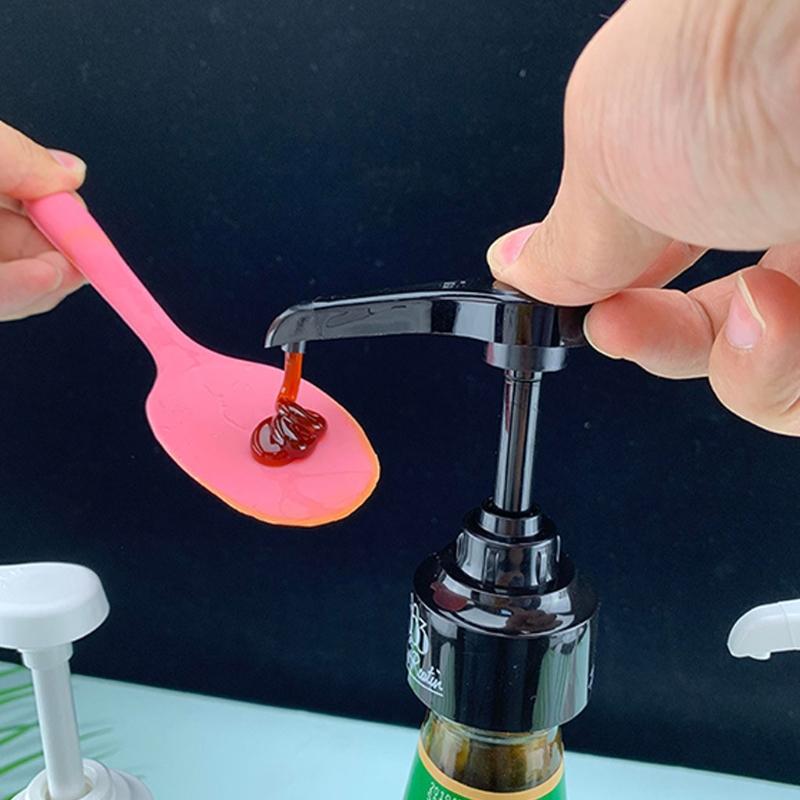 4 Pcs Syrup Bottle Nozzle Oyster Sauce Bottle Nozzle Ketchup Squeeze Press Nozzle Pressure Oil Sprayer Pump Dispenser