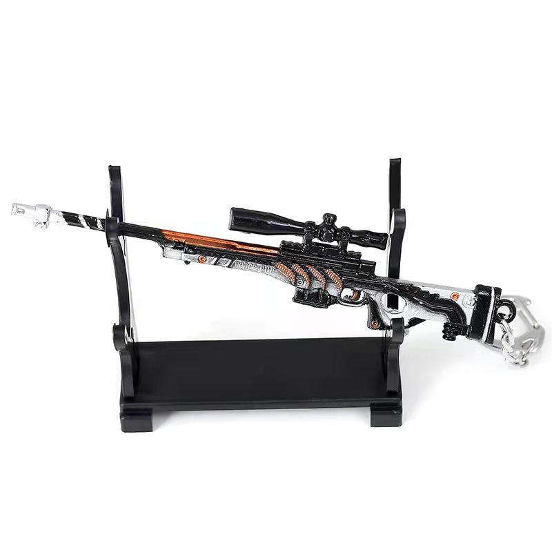 Chicken Game Metal Weapon Model Keychain: 12cm AKM 98K PUBG Pendant Gift