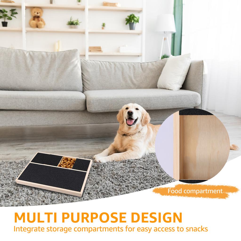 Деревянная доска-когтеточка для собак, ящик, коробка для лакомств со встроенным отсеком для угощений, коврик для царапания для питомцев, игровая доска, игрушка-когтеточка