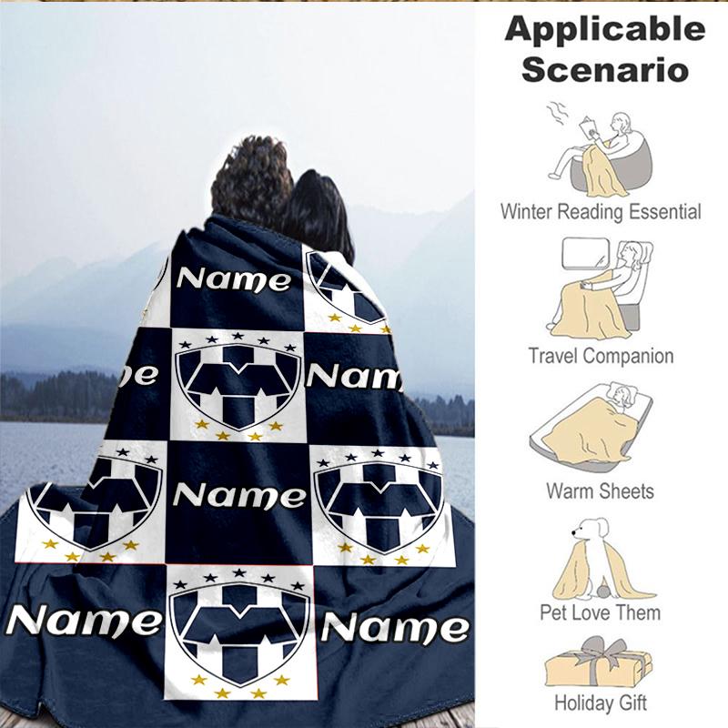 Custom Name Team Spirit Monterrey Blanket Lightweight Ideal Bedding Blanket Perfect for Travel, Camping, Living Rooms, Sofas, Christmas gift
