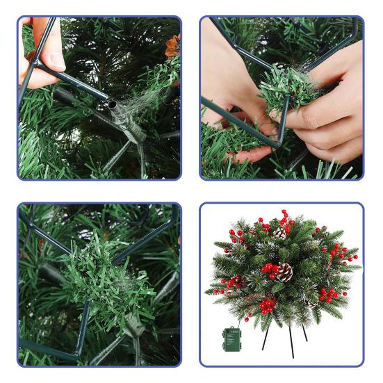 Предварительно украшенное рождественское дерево, наполнитель для урны, 20 дюймов, искусственная рождественская сосна