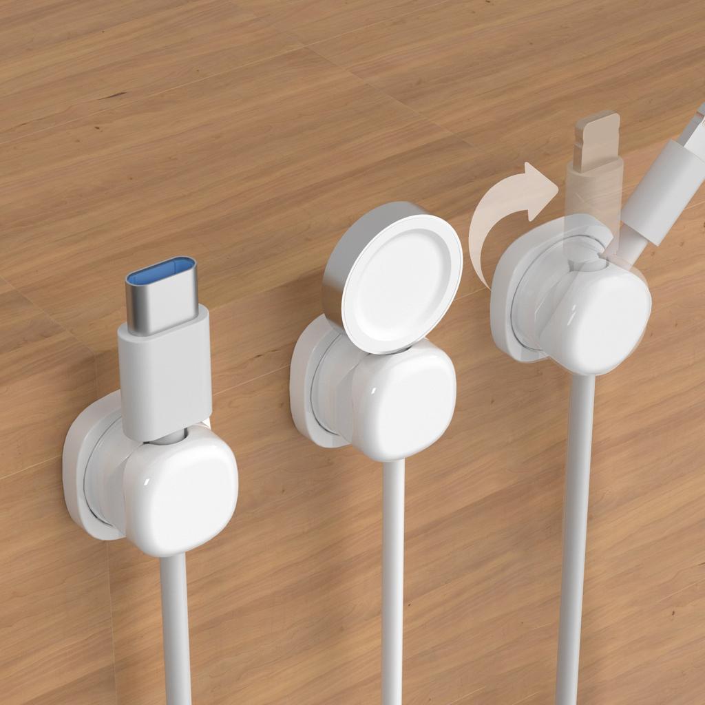 Вращающийся органайзер для кабелей, настольный органайзер для хранения и сбора кабелей для передачи данных, клипса для зарядного кабеля мобильного телефона, пружинный фиксатор кабеля