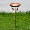 Creative Vintage Outdoor Garden Bird Feeder with Bird Bath Basin Iron Art Decorative Bird Bath Basin