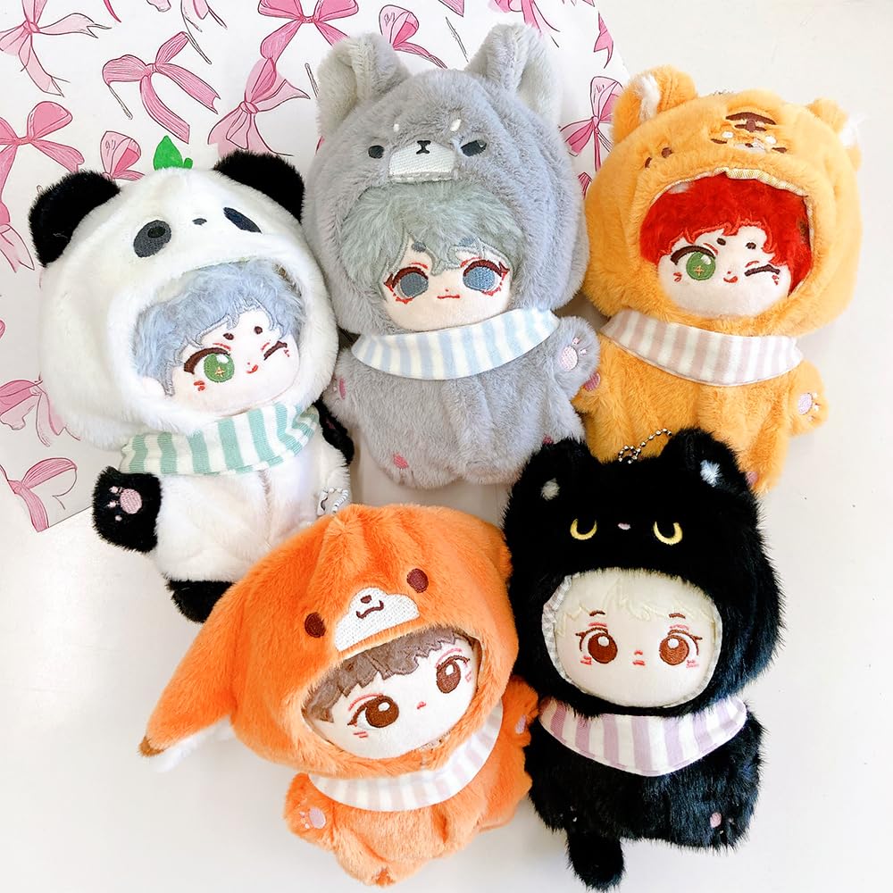 Кигуруми Волка с Нагрудником для Плюшевых Игрушек (10см) - Плюшевая одежда, Аксессуары кигуруми, Отаку-активности, Кукла, Маскот, Костюм для Kpop-куклы [Б/у]