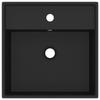 VidaXL Lavabo Carré de Luxe à Trop-plein Vasque à Poser de Toilette Lave-mains de Salle de Bain Salle Cosmétique Maison Noir 146953