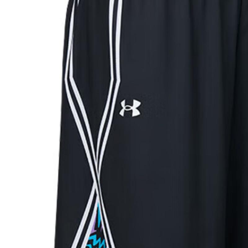 Under Armour Мужской спортивный комплект: майка с V-образным вырезом и принтом логотипа и баскетбольные шорты в полоску на эластичном поясе. Белый Черный 23500101-100-+-24500211-001