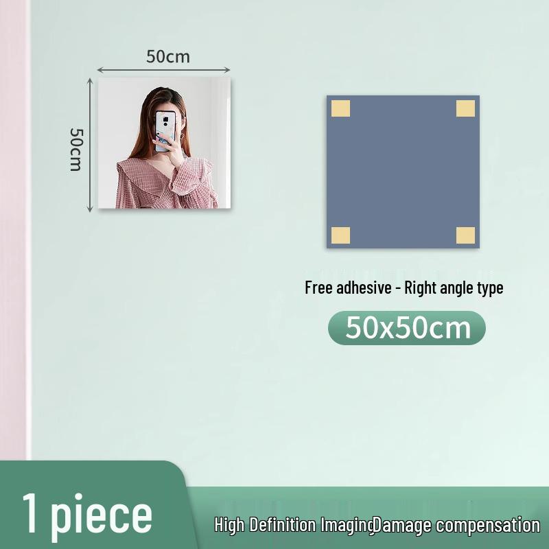 Акриловая наклейка-зеркало на всю стену с самоклеящейся основой для ванной комнаты или дверцы шкафа