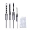 4PCS Woodworking Square Drill Bits Set HSS Wear Resistant 14in 516in 38in 12in Countersink Bit