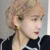 Double-Layer Fish Tail Tassel Hat Ageless Lace Turban Scarf Hair Cover