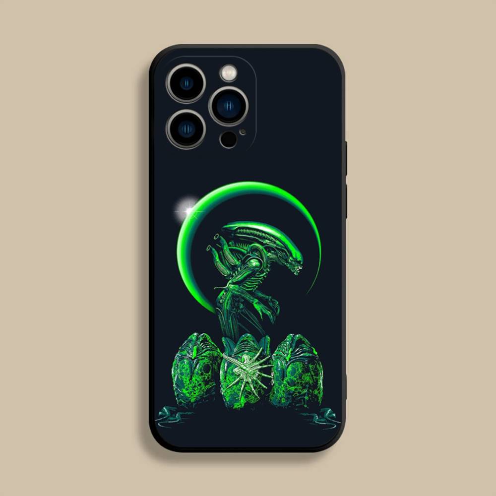 A-Alien E-Earth Phone Case For iPhone 17,16,15,14,13,12,Pro,Max,Plus,E,SE4,Air,Mini Black Soft Cover