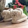 2024 Новые зимние женские теплые ботинки Bow Bow Plush Cotton Shoes Водонепроницаемые зимние ботинки