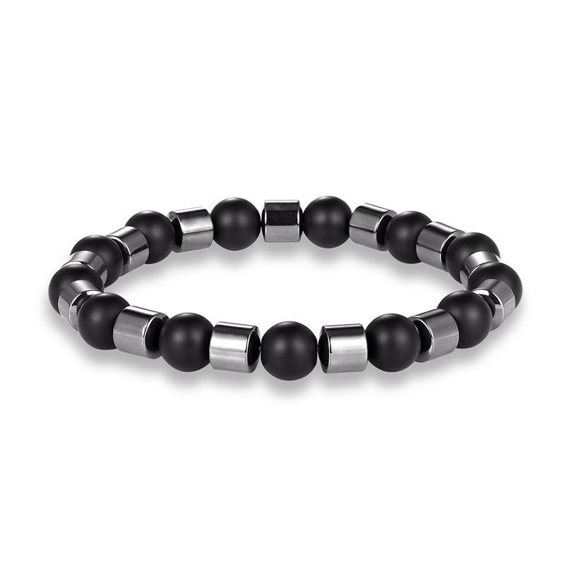 Мужские браслеты из гематита European Health для похудения женские бусины из натурального камня Браслеты Punk homme Ювелирные изделия Подарки Pulseira Masculina