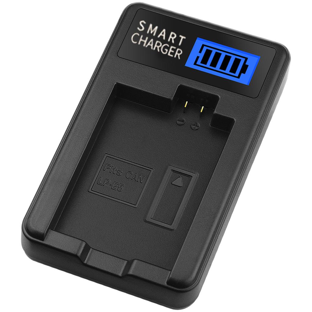 LP-E5 LPE5 LP E5 LCD USB Battery Charger for Canon EOS Rebel XS, Rebel T1i, Rebel XSi, 1000D, 500D, 450D Digital Camera