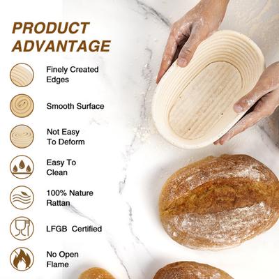 Корзина для брожения Yousheng из ротанга для выпечки хлеба на закваске, круглый овальный набор ручной работы, домашний декор, кухонный помощник