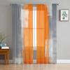 Orange Gray Abstract Oil Painting Texture Tulle Curtains Living Room Kitchen Window Decoration Chiffon Voile Sheer Curtain