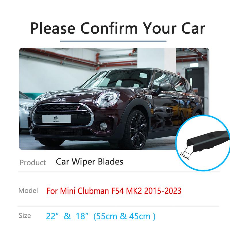 Для Mini Clubman F54 MK2 2015~ Щетки стеклоочистителя для передних окон, щетки для лобового стекла, резак для автомобильных аксессуаров