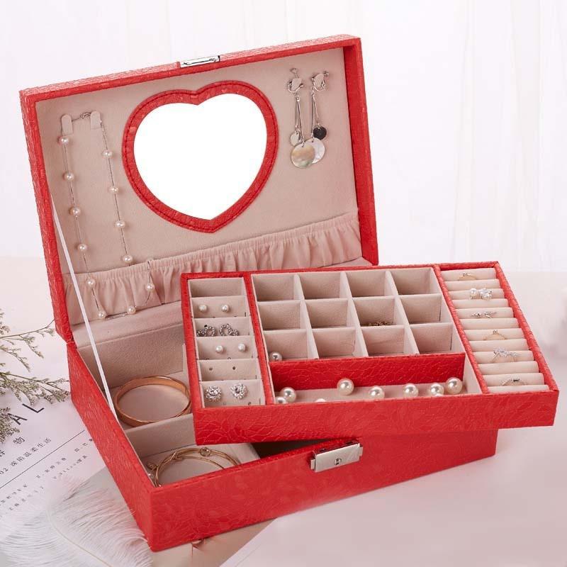 LIYIMENG Jewelry Casket Packaging Container Exquisite Makeup Case Cosmetics Beauty Organizer Boxes Graduation Gift Birthday