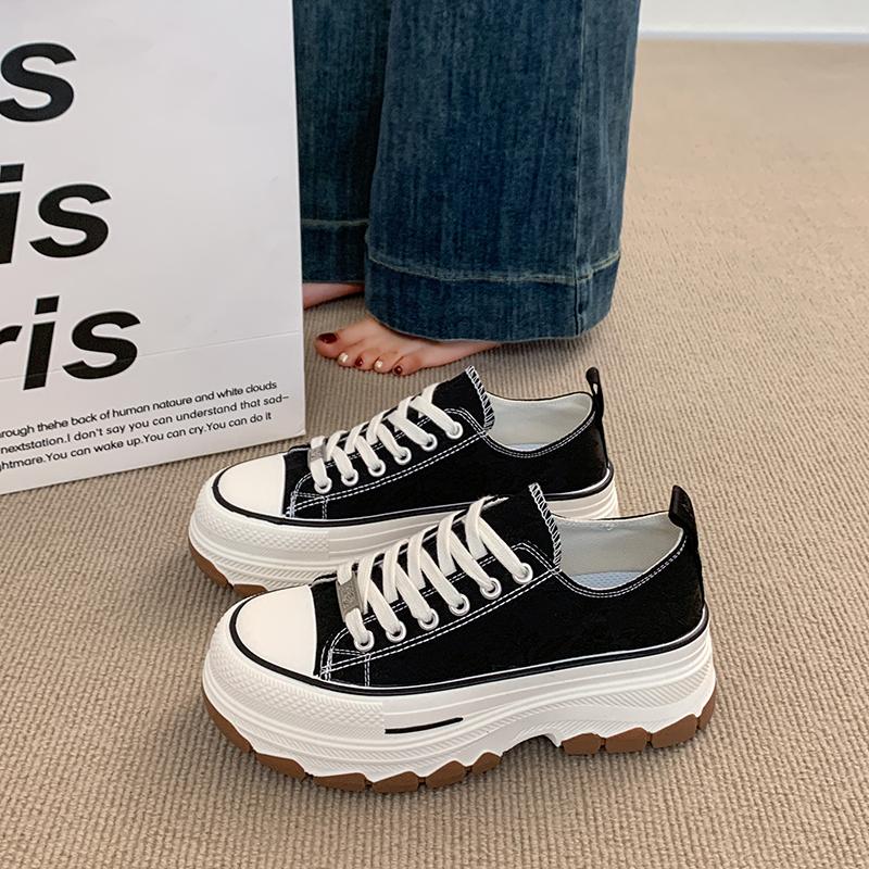 Модные классические парусиновые туфли CRLAYDK для женщин, низкие, повседневные, на платформе, кроссовки, женские, с принтом, модные, для увеличения роста, для ходьбы, теннисные