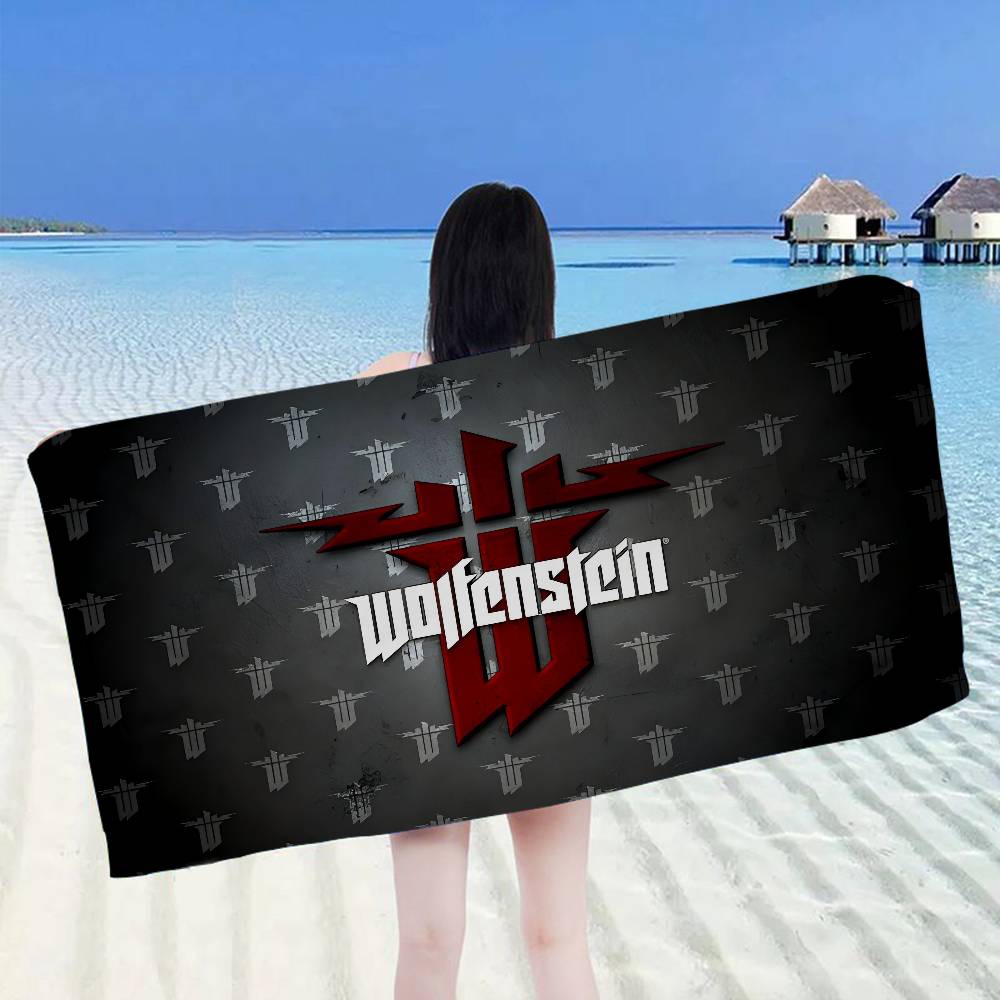 Wolfenstein Микрофибра Печатное Пляжное Полотенце Альпинизм Йога Пляж Плавание Бег Впитывающее Мягкое Полотенце