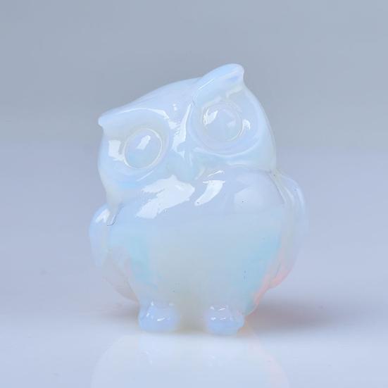 Скульптура совы, реалистично выглядящая, прекрасный искусственный кристалл, ручная работа, полированная статуя совы, статуя животного, украшение для рабочего стола