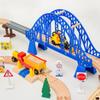 Деревянный поезд Rail City Blue Bridge Apron Scene Set Railway Electric Train подходит для всех марок деревянных игрушек Rail Pd68