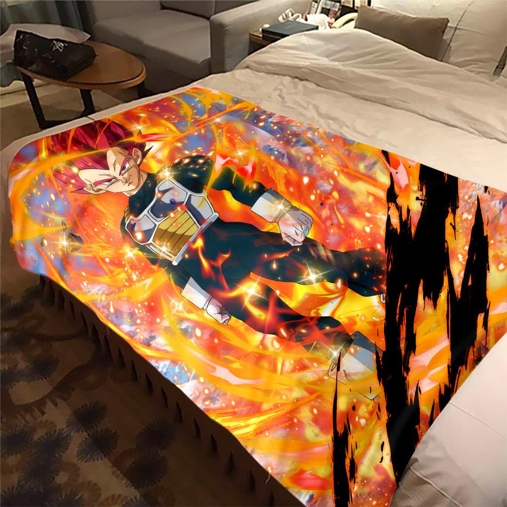 1PC Dragon Ball Z Print Flannel Blanket, High quality All Seasons, Home Decor, Warmth and Comfort, Perfect for Christmas Gifts