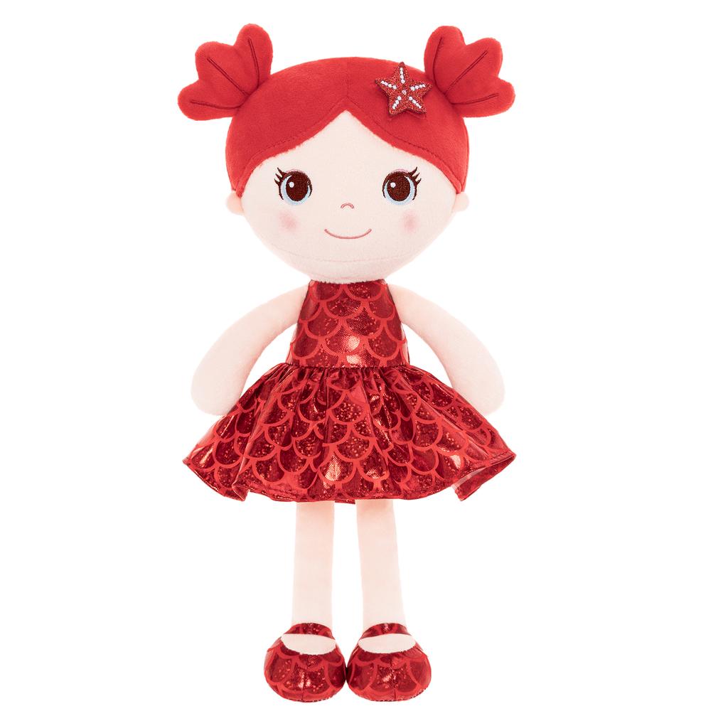 Plush Toys New Fashion Girl Tina Fish Scale Red Skirt for Kids Soft Toys Girl‘s Birthday Gift 30 Cm
