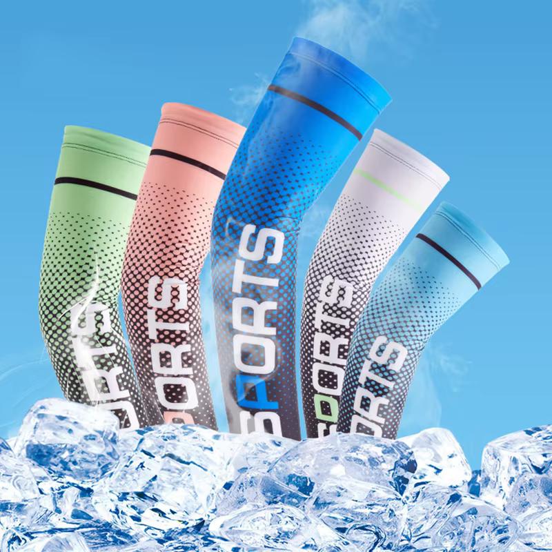 New Ice Silk Sleeves UV Sunscreen Summer Cooling Anti Slip Armsleeves for Men and Women Outdoor Sports Cycling Sleeves