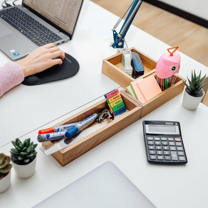 Plateau de rangement - Creative Deco - Bois de hêtre - 15 x 15 x 5 cm - Organisateur - Durable